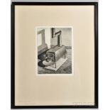 Armen Landeck (American, 1905-1984) Shaker Stove. Signed "Landeck" in pencil l.r., monogrammed