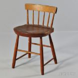 Shaker Brown-stained Pine and Maple Low-back Dining Chair, Canterbury, New Hampshire, 19th