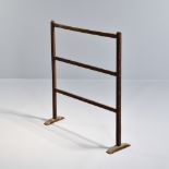 Red-painted Pine Towel Rack, probably Canterbury, New Hampshire, 19th century, three-bar towel