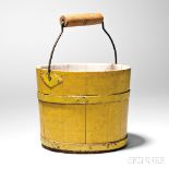 Shaker Yellow-painted Pail, Canterbury or Enfield, New Hampshire, 19th century, pine staves and