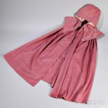 Rose-colored Wool Shaker Cloak, 20th century, machine stitched with hand-finished elements, long