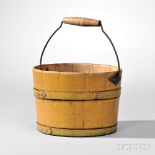 Shaker Yellow-painted Pail, Canterbury or Enfield, New Hampshire, 19th century, pine staves and