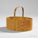 Shaker Yellow-stained Pine and Maple Oval Carrier, probably Canterbury, New Hampshire, c. 1840-70,