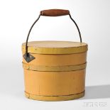 Shaker Yellow-painted Covered Pail, Canterbury or Enfield, New Hampshire, 19th century, pine