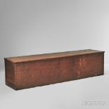 Shaker Large Six-board Black Walnut Chest, possibly Ohio, top with stationary back, two hinges,