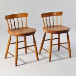 Two Shaker Low-back Dining Chairs, probably Canterbury, New Hampshire, pine and possibly ash,