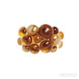 18kt Gold and Citrine Ring, Pomellato, the dome ring set with gold and citrine beads, size 6 1/2,