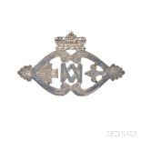 Silver Luckenbooth Brooch, mid-19th century, designed as two crowned hearts and thistles centering a