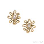 18kt Gold and Diamond "Daisy" Earrings, Paloma Picasso, Tiffany & Co., with pave-set diamond