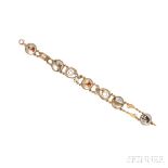 14kt Gold and Reverse-painted Crystal Fishing-themed Bracelet, Sloan & Co., the five reverse-painted
