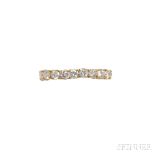 18kt Gold and Diamond Ring, the flexible band set with full-cut diamonds, approx. total wt. 2.00