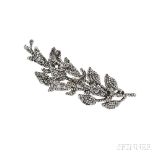 Cut Steel Brooch, likely French, c. 1830, designed as a plume, lg. 4 in. Note: Lots 133 through