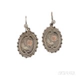 Victorian Silver Earrings, each with flower motifs, lg. 7/8 in. Note: Lots 133 through 229 are