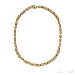 18kt Gold Necklace, Italy, composed of ropework links, 48.0 dwt, lg. 16 3/4 in. 18kt Gold