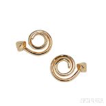 18kt Gold Earclips, Lalaounis, Greece, 10.7 dwt, lg. 1 in., signed. 18kt Gold Earclips, Lalaounis,