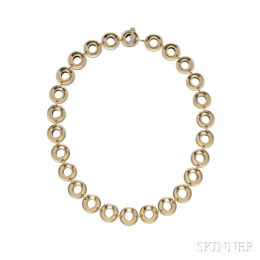 18kt Gold and Sterling Silver Necklace, Paloma Picasso, Tiffany & Co., composed of reversible discs,