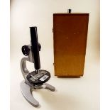 A students microscope, cased