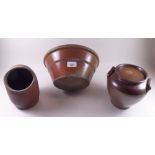 Three items of kitchen stoneware