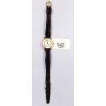 A 9 carat gold ladies wrist watch