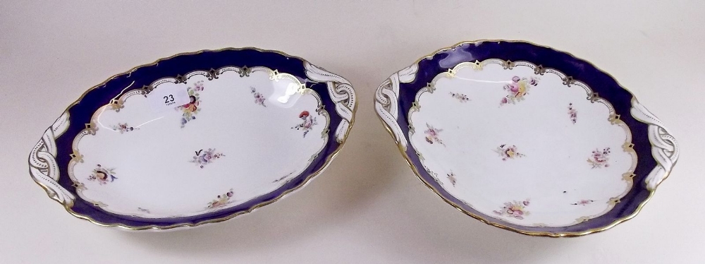 Two Coalport floral painted serving dishes