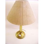 A brass table lamp