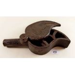 A 19th century carved wood spice box carved bird