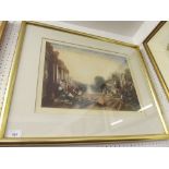 John Carter Webb - coloured print classical port scene, signed in pencil - 32 x 44cm