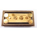 A 9 carat gold set of studs, cufflinks and tiepin, 12g