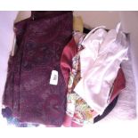 A vintage mohair jacket, Liberty shawl, silk scarves etc.