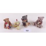Four Steiff miniature bear ornaments, boxed