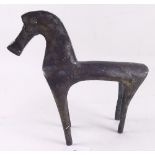 A late 18th century/early 19th century Chinese brass horse - 22cm high