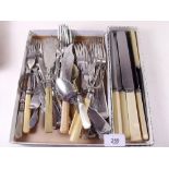 A quantity of silver plated cutlery including serving items