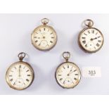 Four various silver pocket watches