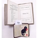 Two miniature books 'Calendar for 1924' embossed cat illustrated by Louis Wain and 'Wealth' by