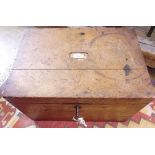 An Edwardian oak box with fitted cutlery canteen interior