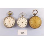 Three various silver pocket watches