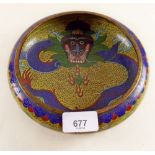 A Japanese cloisonne shallow bowl decorated dragon
