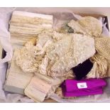 A box of lace and lace trimmings