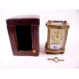 A 19th century brass cased carriage clock