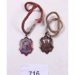 Two Chepstow enamel members badges - 1948 and 1949, of horse racing interest