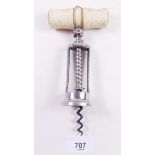 An Edwardian bone handled corkscrew