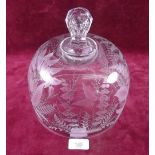 A cut glass dome engraved ferns
