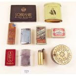 A box of smoking collectables including lighters