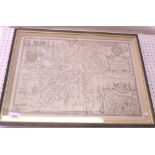 An 18th century John Speed map of Caernarvon - 38 x 50cm