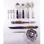 Various silver to include: A pair of berry spoons - London 1806, bon bon dish - Birmingham 1910,