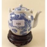 A 19th century Chinese blue and white teapot