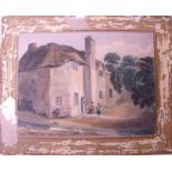 Peter de Wint - early 19th century watercolour "Old Cottage Staffordshire" signed and inscriptions