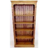 A open pine large bookcase