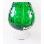 A Lavorazione large green 1960's glass goblet