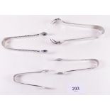 Four pairs of silver sugar tongs, 3ozs